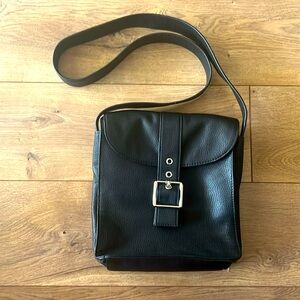 Fossil black leather crossbody purse